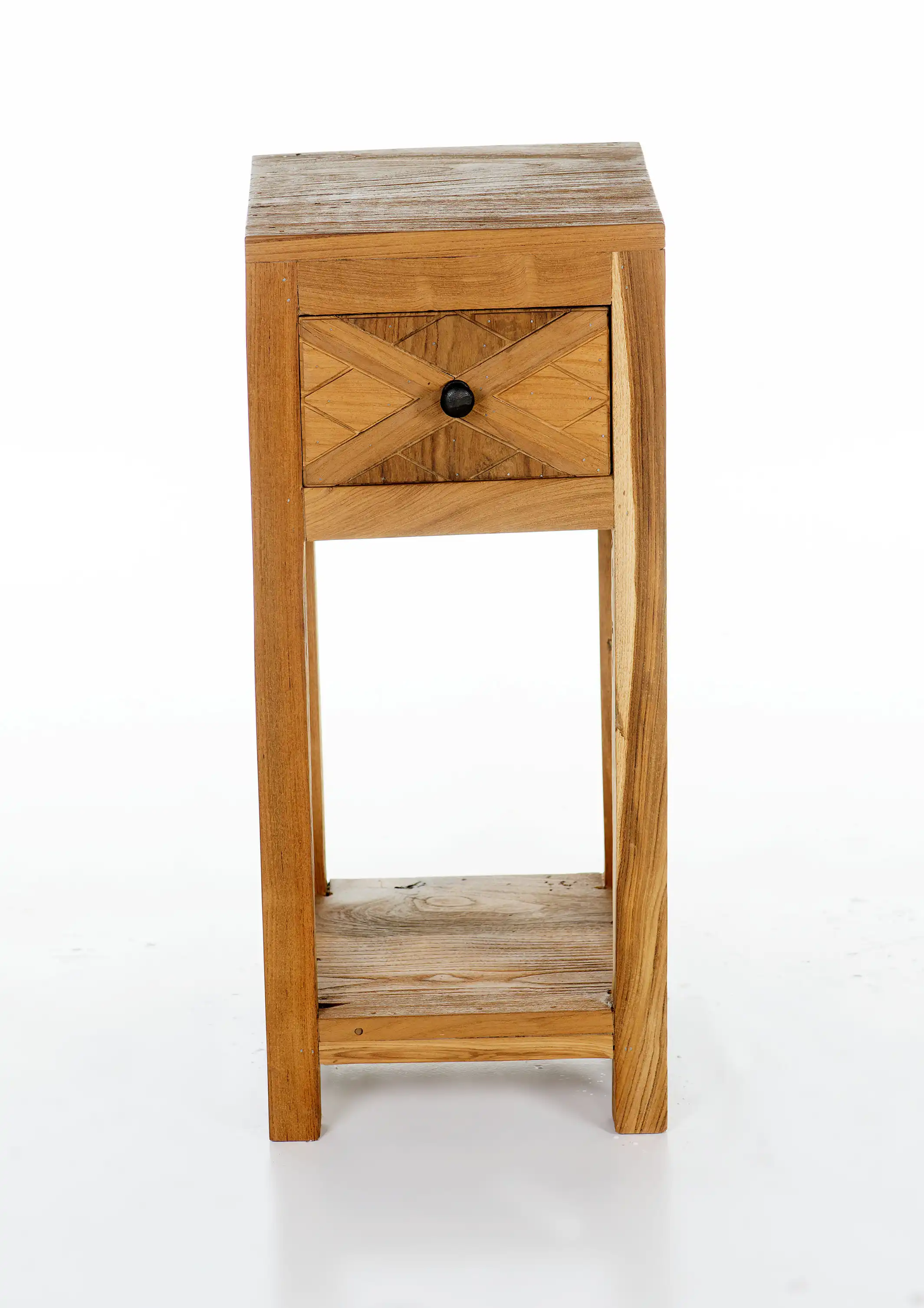 Parket Collection's Wooden Side Table with 1 Drawer & 1 Shelf - popular handicrafts